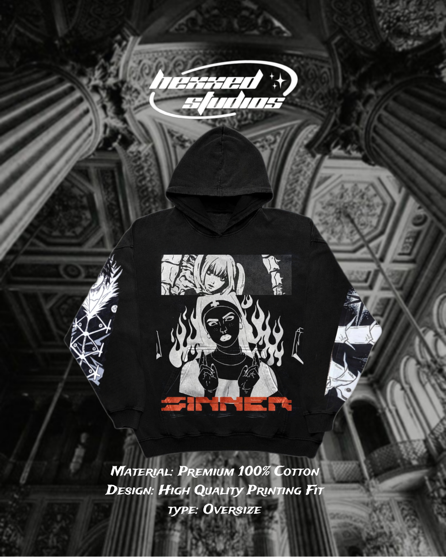 DEATH NOTE' OVERSIZE PRINTED HOODIE'