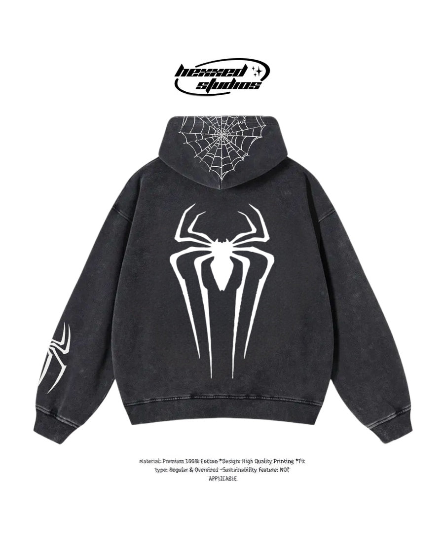 SPIDERMAN" WASHED HOODIE"