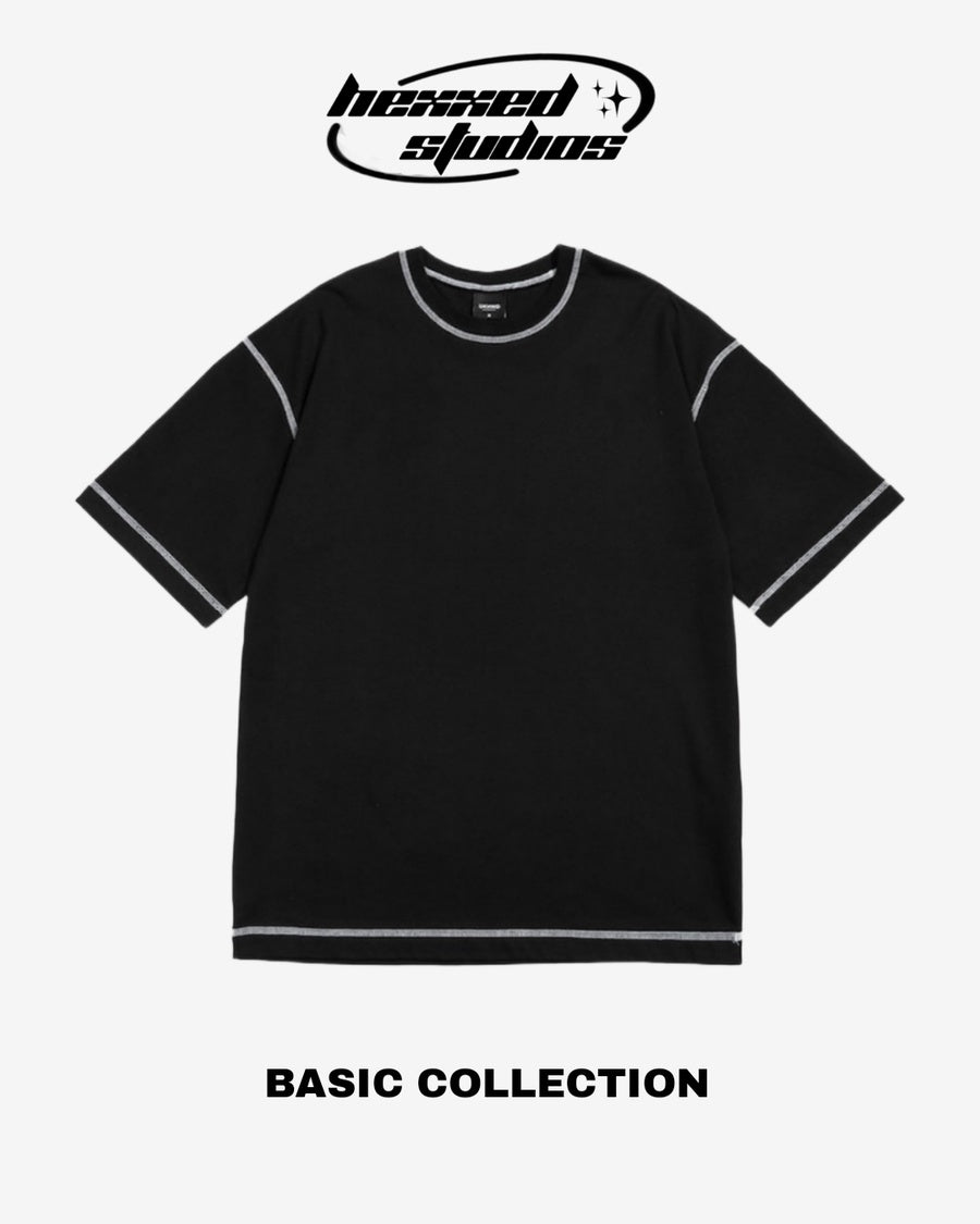 Stitch Oversize Black tee