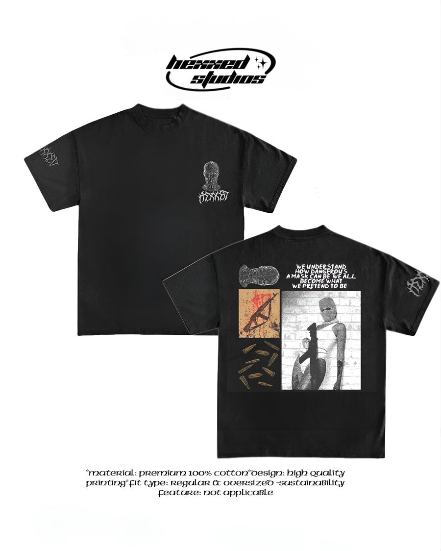 Hexxed Oversize Fit Crew Neck Printed T-Shirt