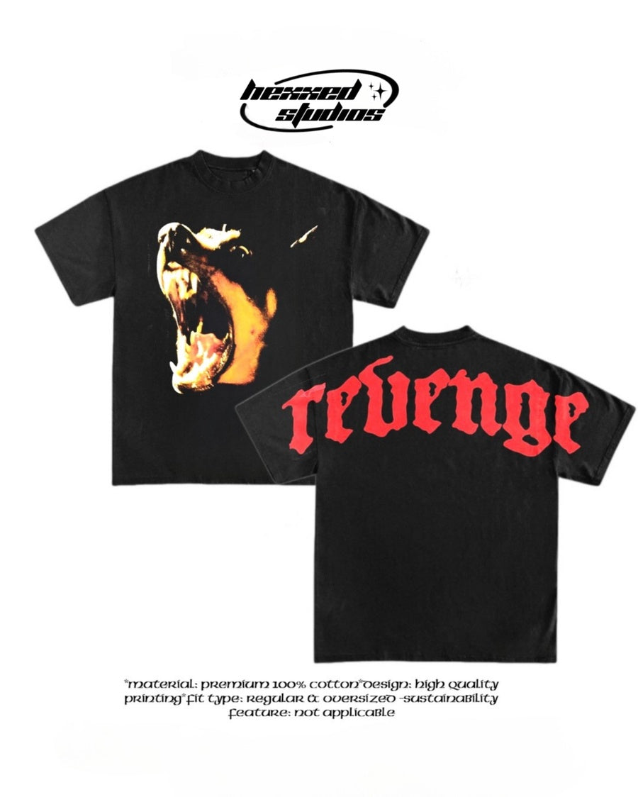 REVENGE Oversize Fit Crew Neck Printed T-Shirt