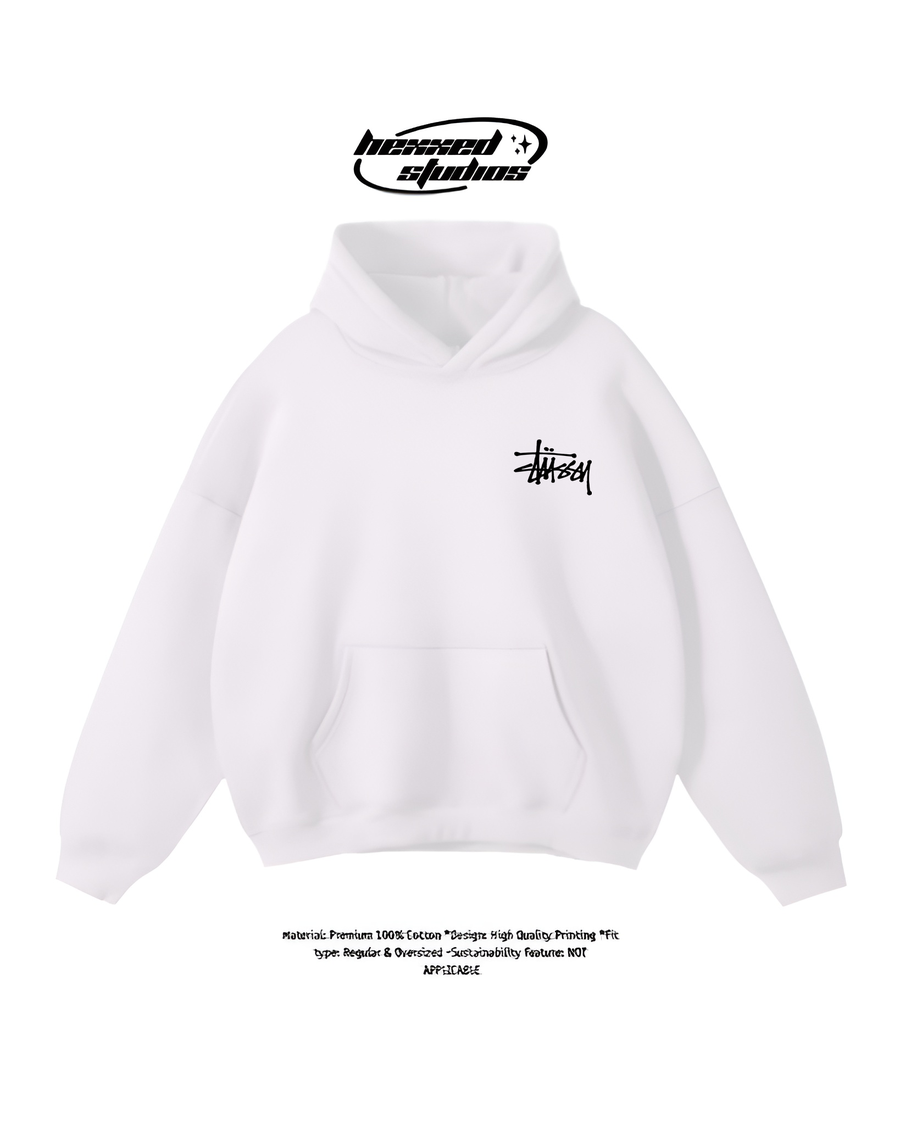STUSSY WHITE HOODIE