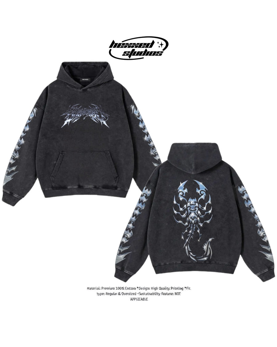 SCORPION" WASHED HOODIE'