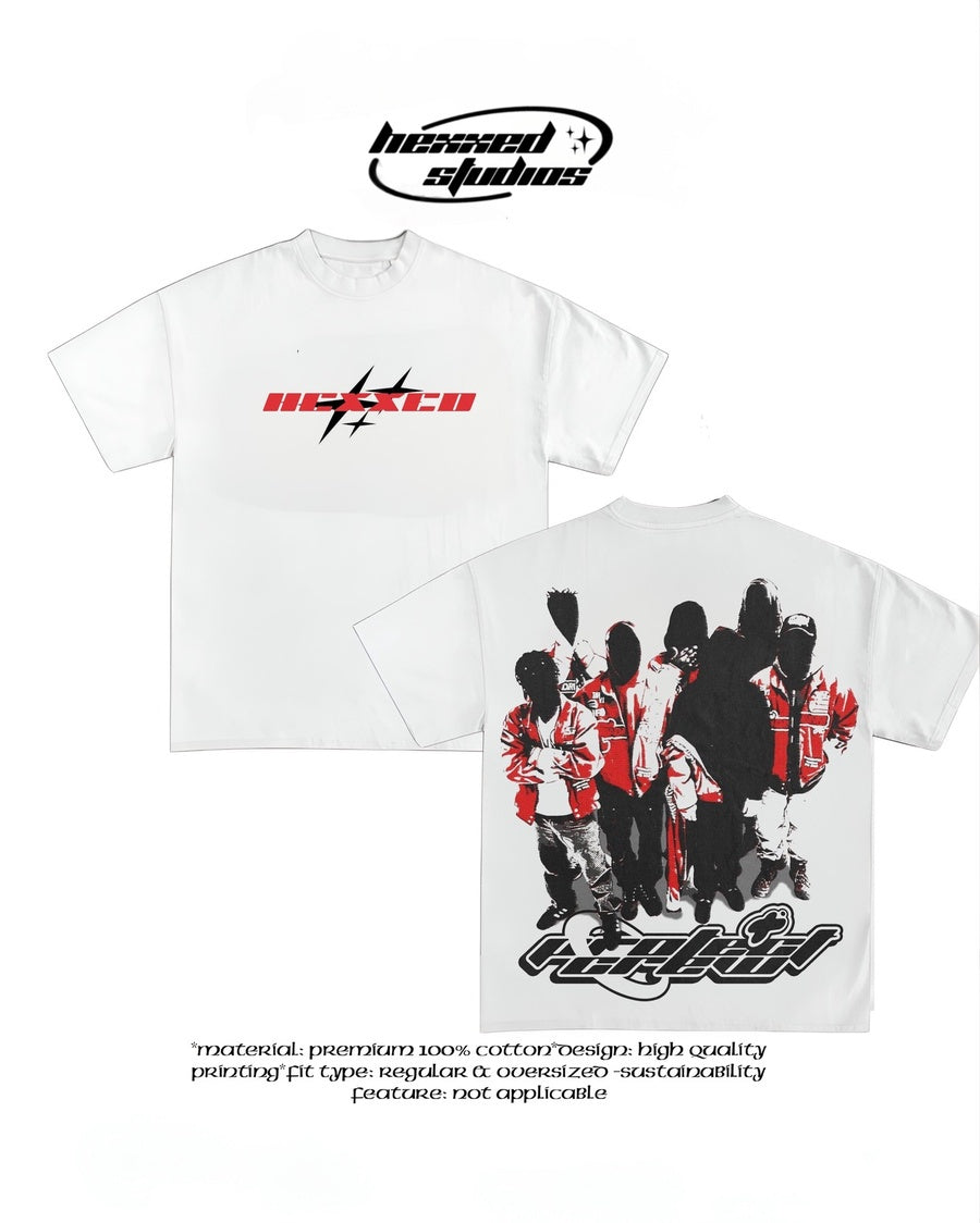 HEXXED Oversize Fit Crew Neck Printed T-Shirt