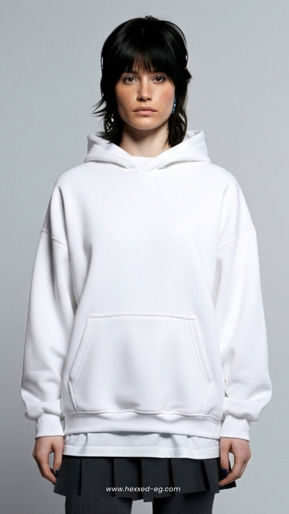 WHITE BASIC HOODIE