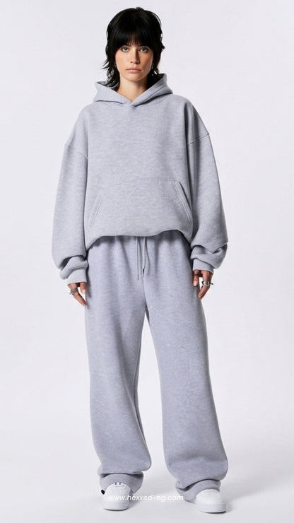 HEATHER GREY BASIC OVERSIZE HOODIE