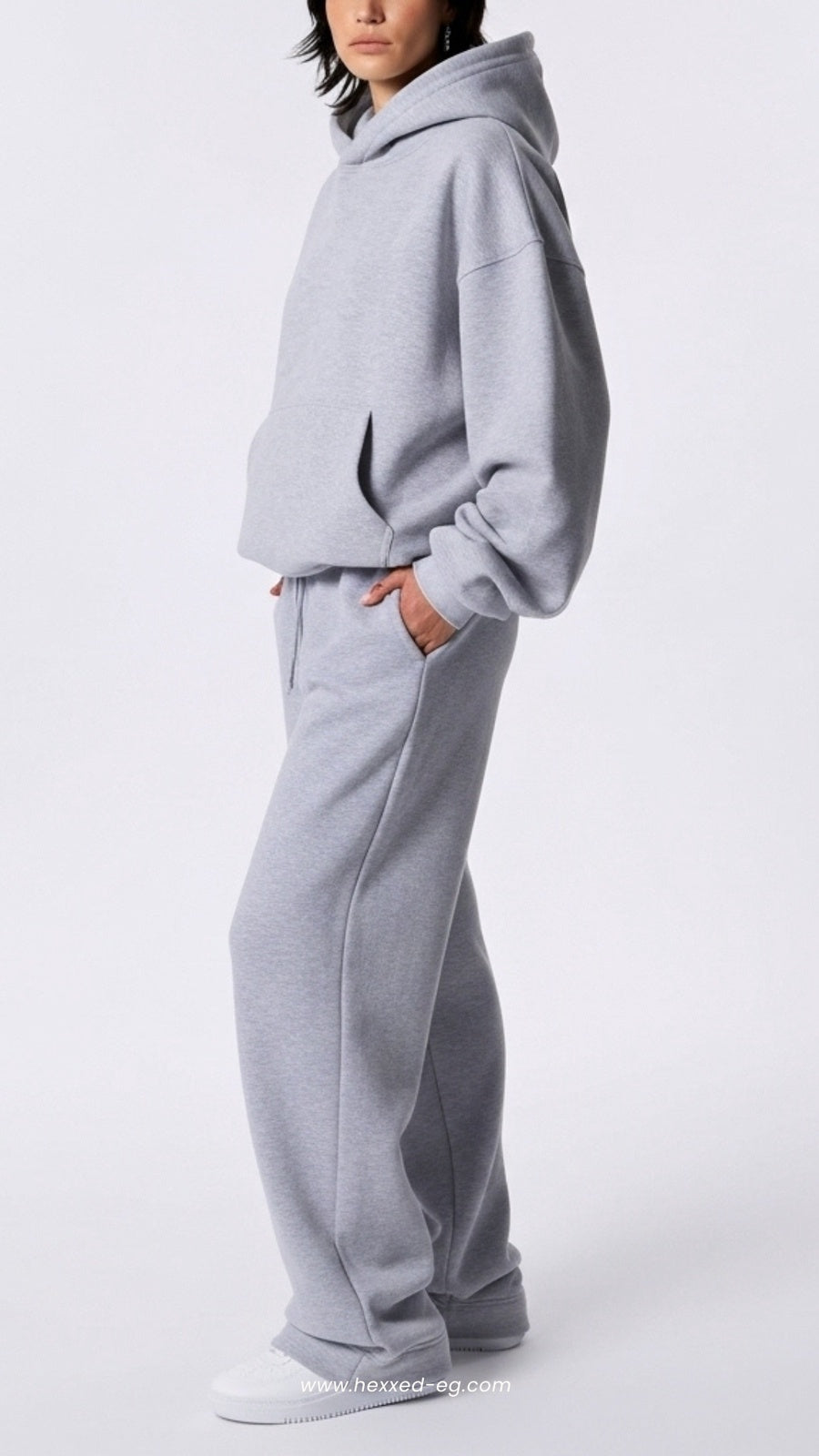 HEATHER GREY BASIC OVERSIZE HOODIE