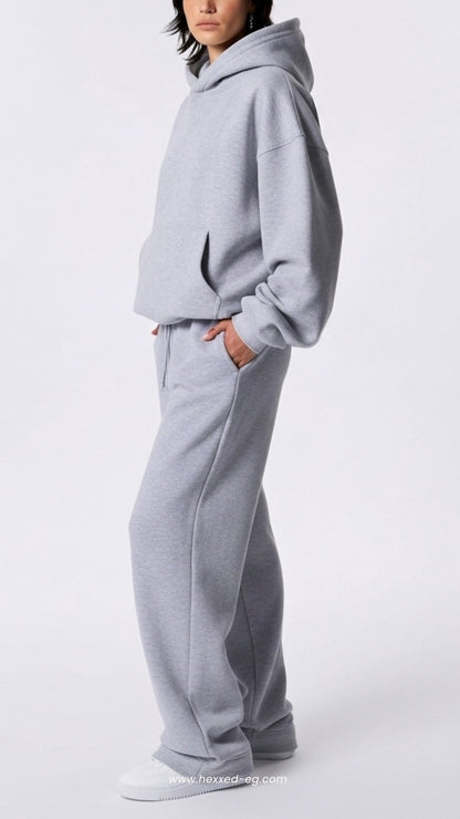 HEATHER GREY BASIC OVERSIZE HOODIE