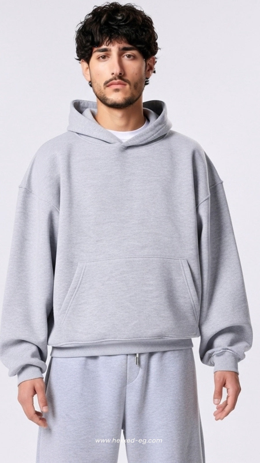 HEATHER GREY BASIC OVERSIZE HOODIE