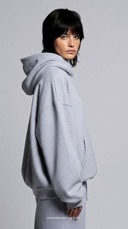 HEATHER GREY BASIC OVERSIZE HOODIE
