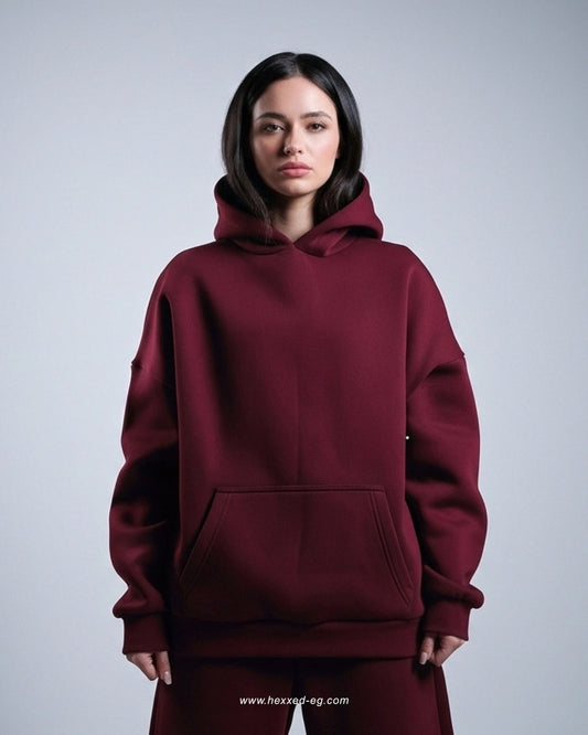 BURGUNDY BASIC HOODIE