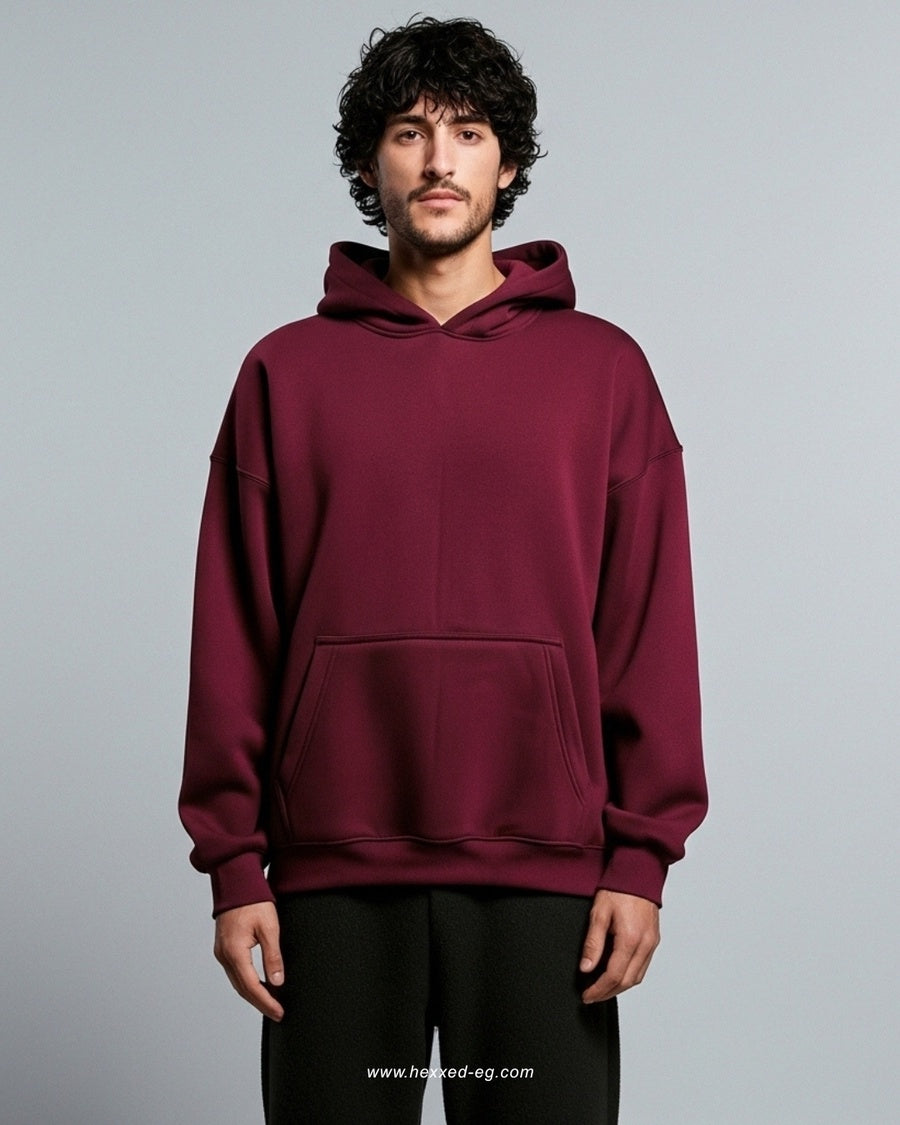 BURGUNDY BASIC HOODIE