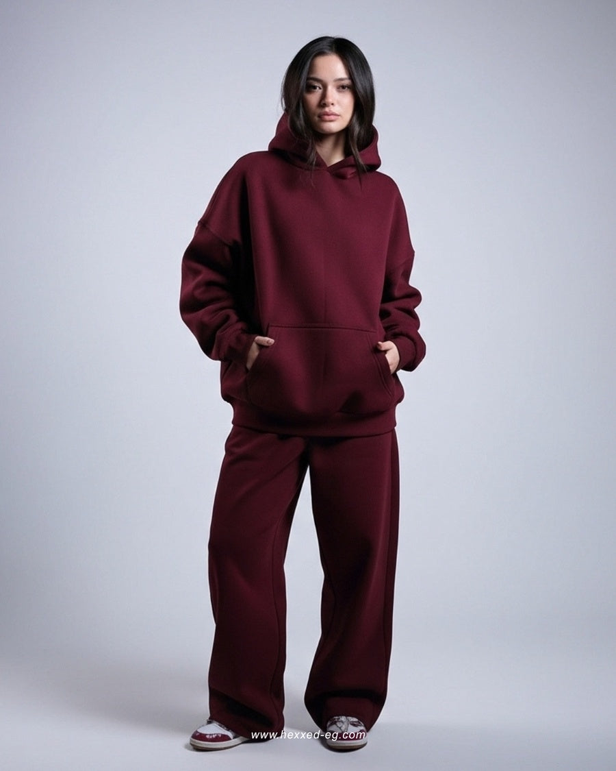 BURGUNDY BASIC HOODIE
