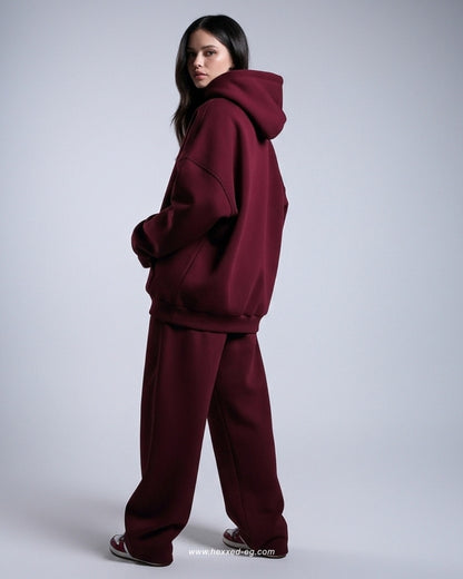 BURGUNDY BASIC HOODIE