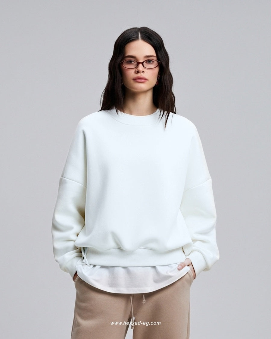 WHITE BASIC CREWNECK