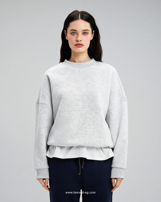 HEATHER GRAY BASIC CREWNECK