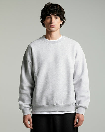 HEATHER GRAY BASIC CREWNECK