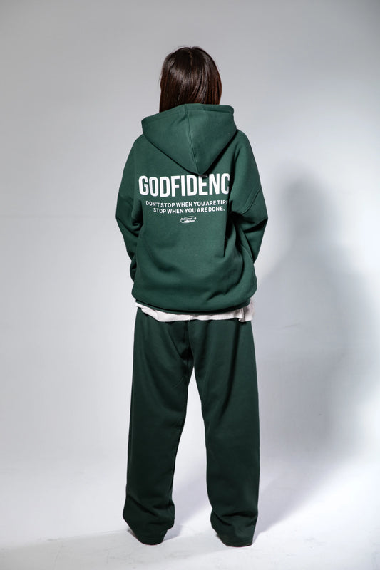 GODFIDENCE DARK GREEN HOODIE