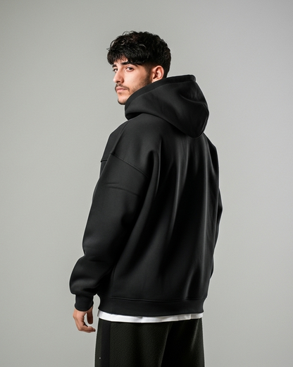 BLACK BASIC HOODIE