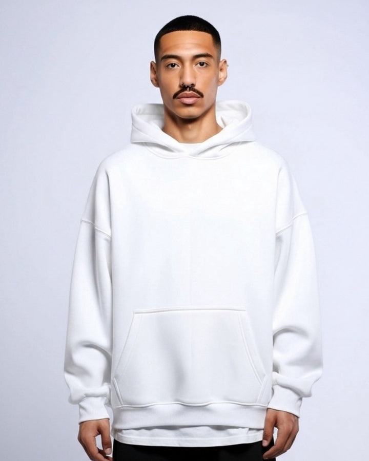 WHITE BASIC HOODIE