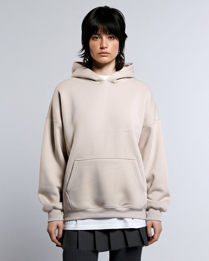 BEIGE BASIC HOODIE