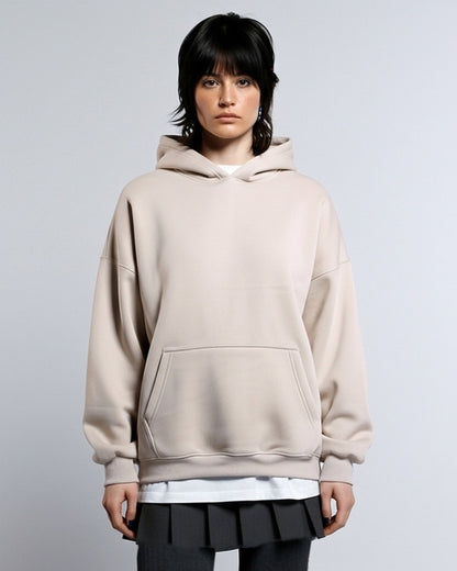 BEIGE BASIC HOODIE
