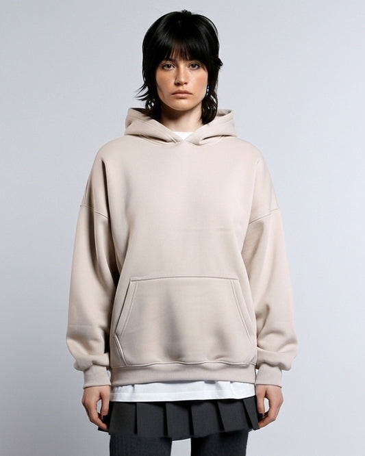 BEIGE BASIC HOODIE